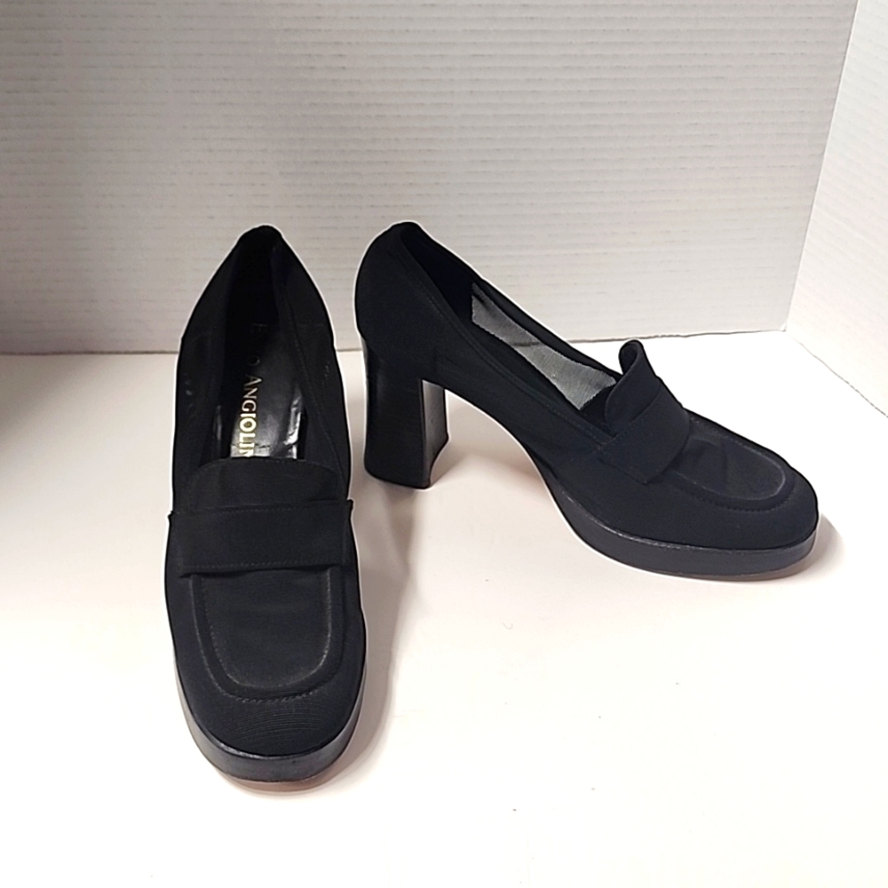 Enzo Angiolin platform Y2k style loafer black heels